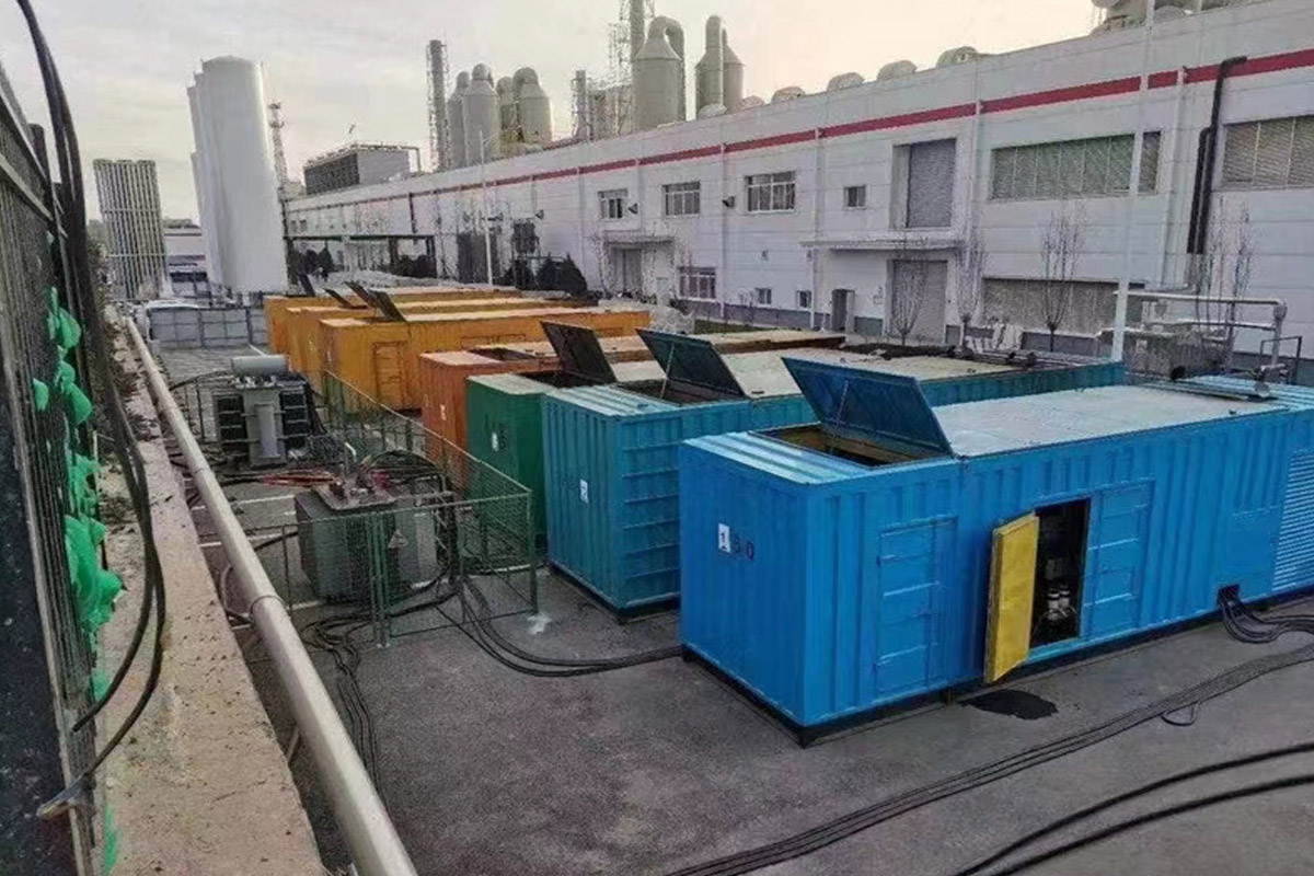 宝应发电机租赁施工现场
